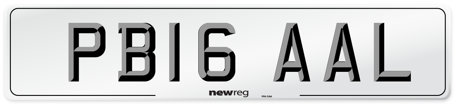 PB16 AAL Number Plate from New Reg